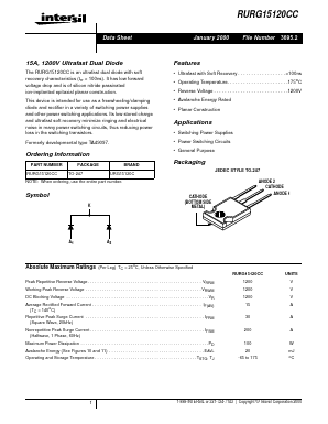 RURG15120CC Datasheet PDF Intersil