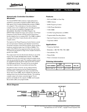 HSP45116AVC-52 Datasheet PDF Intersil