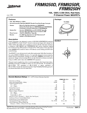 FRM9250H Datasheet PDF Intersil
