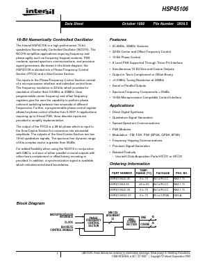 HSP45106JC-33 Datasheet PDF Intersil