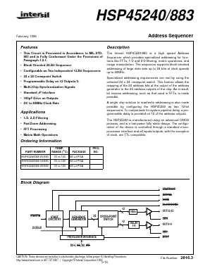HSP45240/883 Datasheet PDF Intersil