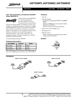 HUF75309D3 Datasheet PDF Intersil