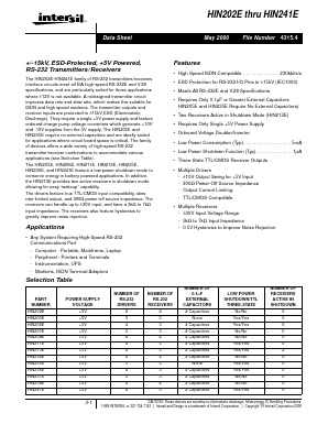HIN237ECA Datasheet PDF Intersil