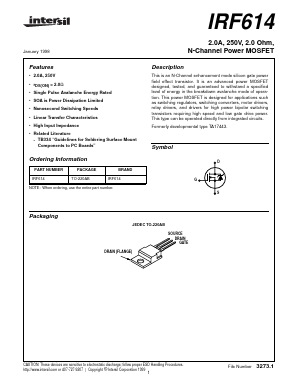 IRF614 Datasheet PDF Intersil