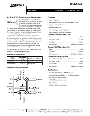 HFA3683A Datasheet PDF Intersil