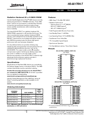 HS-6617RH-T Datasheet PDF Intersil