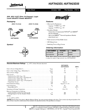 HUF76423D3S Datasheet PDF Intersil