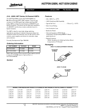 HGTP5N120BN9A Datasheet PDF Intersil