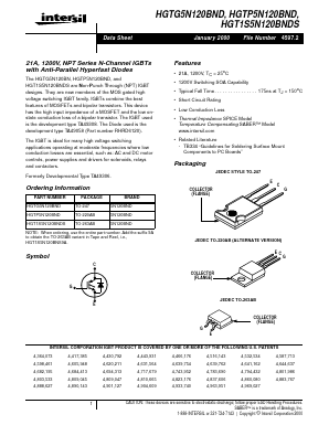HGT1S5N120BNDS9A Datasheet PDF Intersil