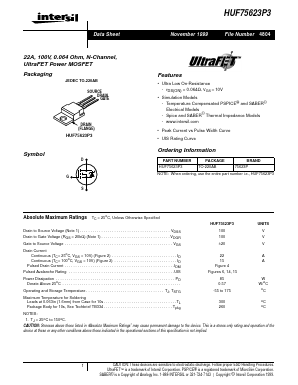 HUF75623P3 Datasheet PDF Intersil