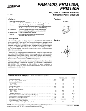 FRM140H Datasheet PDF Intersil