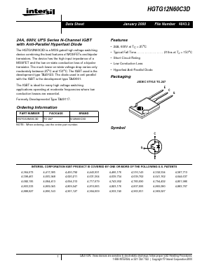 HGTG12N60C3D Datasheet PDF Intersil