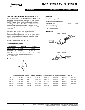 HGTP12N60C3 Datasheet PDF Intersil