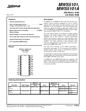 MWS5101 Datasheet PDF Intersil