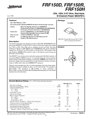 FRF150R Datasheet PDF Intersil