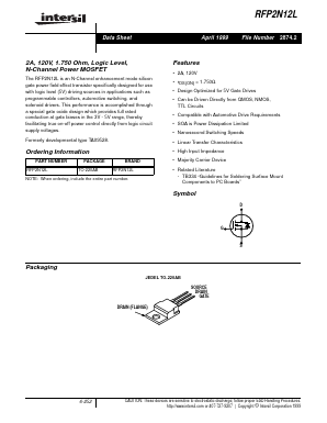 RFP2N12L Datasheet PDF Intersil