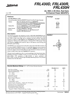 FRL430D Datasheet PDF Intersil