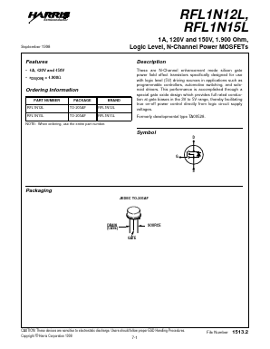 RFL1N15L Datasheet PDF Intersil