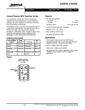 CA3046M96 Datasheet PDF Intersil