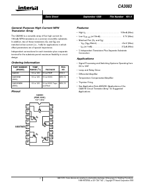 CA3083M Datasheet PDF Intersil