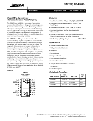 CA3280A Datasheet PDF Intersil