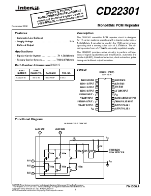 CD22301E Datasheet PDF Intersil
