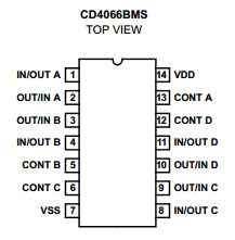 CD4066 Datasheet PDF Intersil