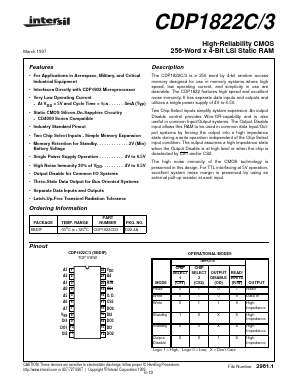 CDP1822CD3 Datasheet PDF Intersil