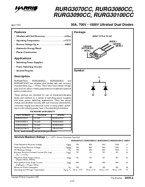 RURG30100CC Datasheet PDF Intersil