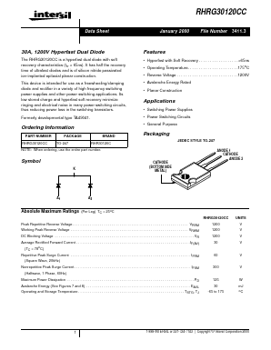 RHR30120C Datasheet PDF Intersil