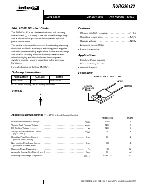 RURG30120 Datasheet PDF Intersil