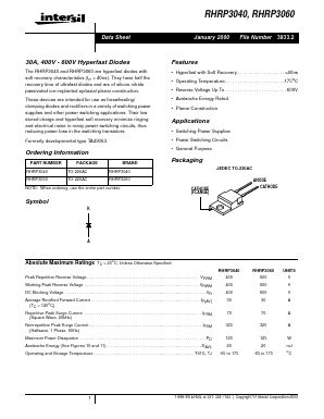 RHRP3060 Datasheet PDF Intersil