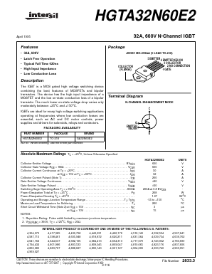 HGTA32N60E2 Datasheet PDF Intersil