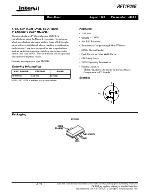 RFT1P06E Datasheet PDF Intersil