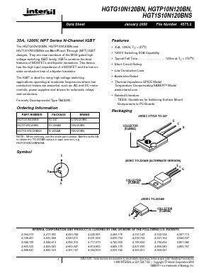 HGTG10N120BN Datasheet PDF Intersil