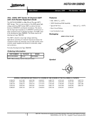 HGTG10N120BND Datasheet PDF Intersil