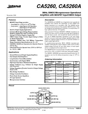 CA5260AE Datasheet PDF Intersil
