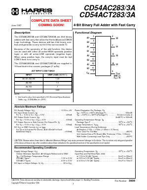 CD54AC283 Datasheet PDF Intersil