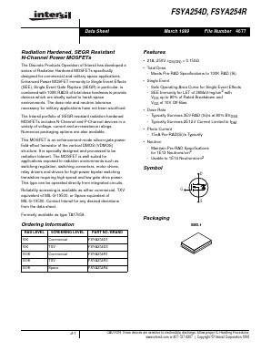 FSYA254R3 Datasheet PDF Intersil