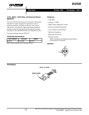 BUZ60B Datasheet PDF Intersil