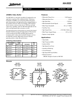 HA3-5033-5 Datasheet PDF Intersil