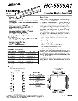 HC1-5509A1-5 Datasheet PDF Intersil