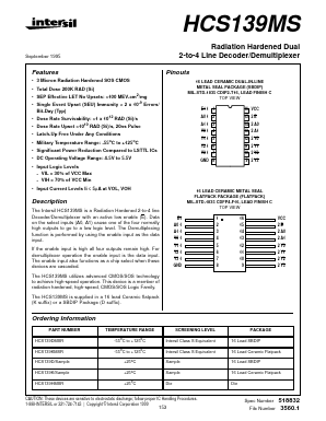 HCS139K Datasheet PDF Intersil
