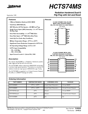 HCTS74MS Datasheet PDF Intersil