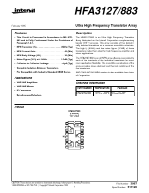 HFA3127MJ Datasheet PDF Intersil