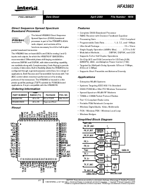 HFA3863 Datasheet PDF Intersil