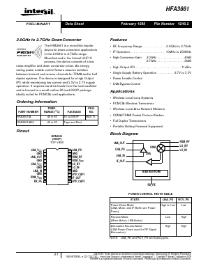 HFA3661 Datasheet PDF Intersil