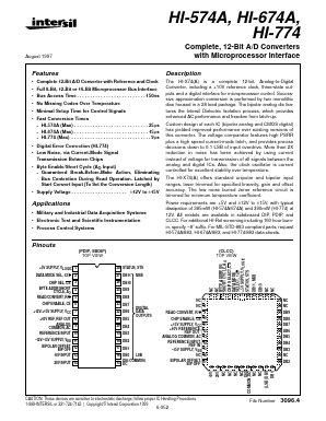 HI4-774T/883 Datasheet PDF Intersil