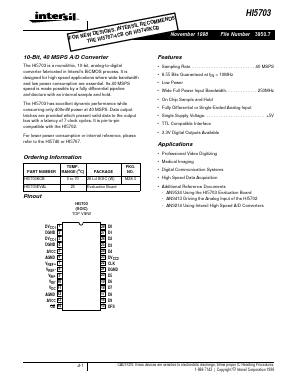 HI5703 Datasheet PDF Intersil