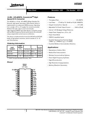 HI5860IB Datasheet PDF Intersil